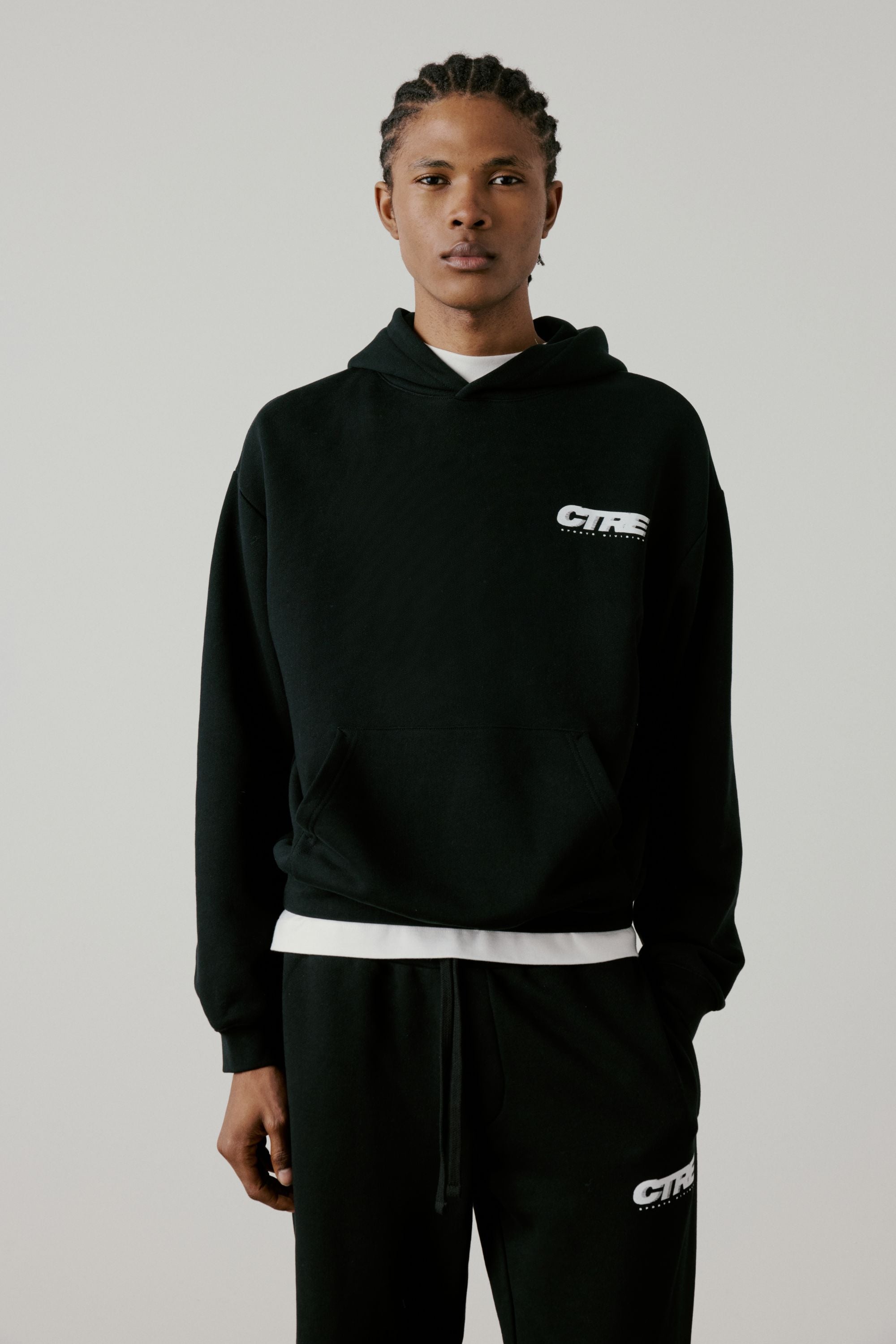 RETRO SPORT CTRE GRAPHIC HOODIE - BLACK