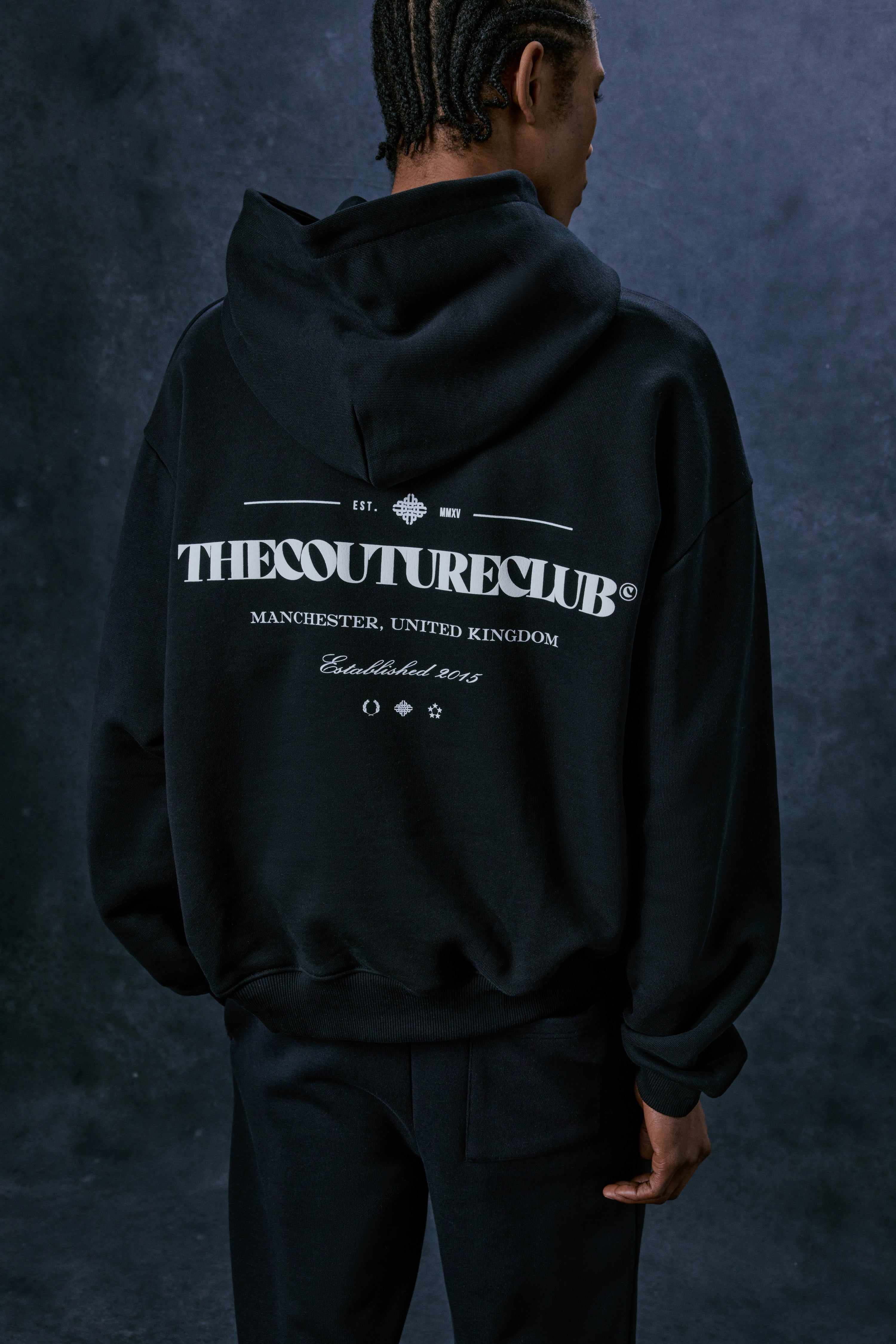 COPYRIGHT MULTI GRAPHIC HOODIE - BLACK