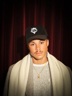 MONOGRAM CORD CAP - BROWN