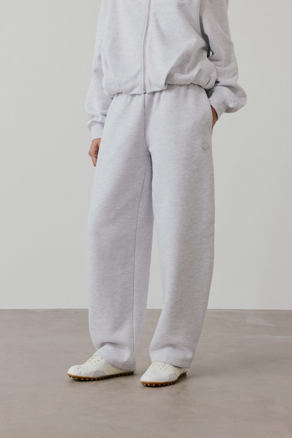 BARREL LEG JOGGER - GREY MARL