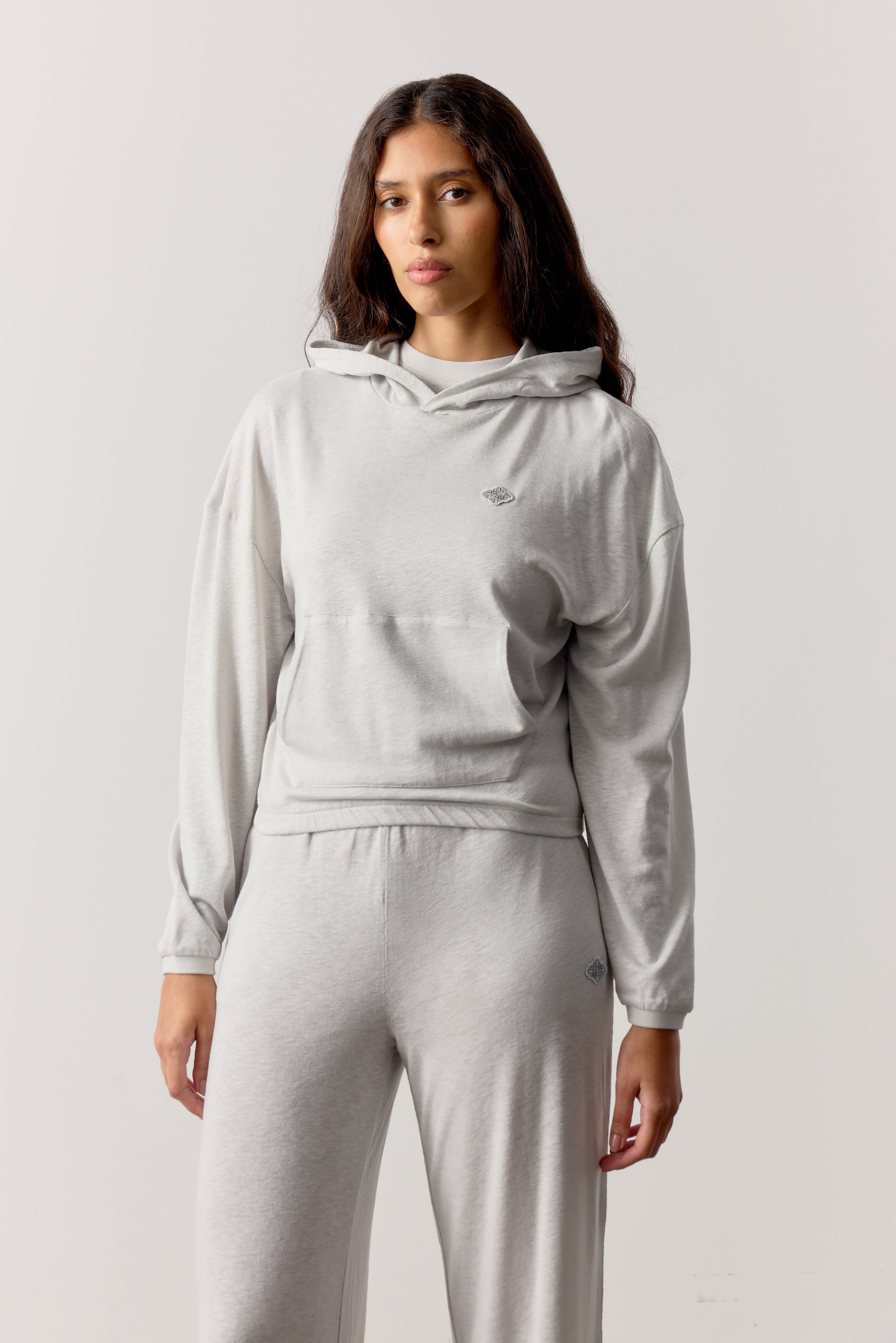 MARL SLUB HOODIE - GREY