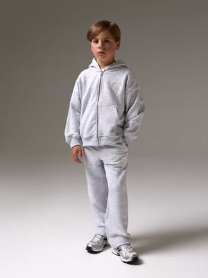 JUNIOR MONOGRAM EMBLEM APPLIQUE JOGGERS - GREY MARL