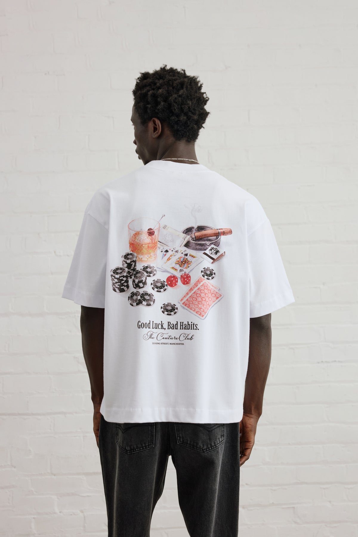 BAD HABITS GRAPHIC T-SHIRT - WHITE