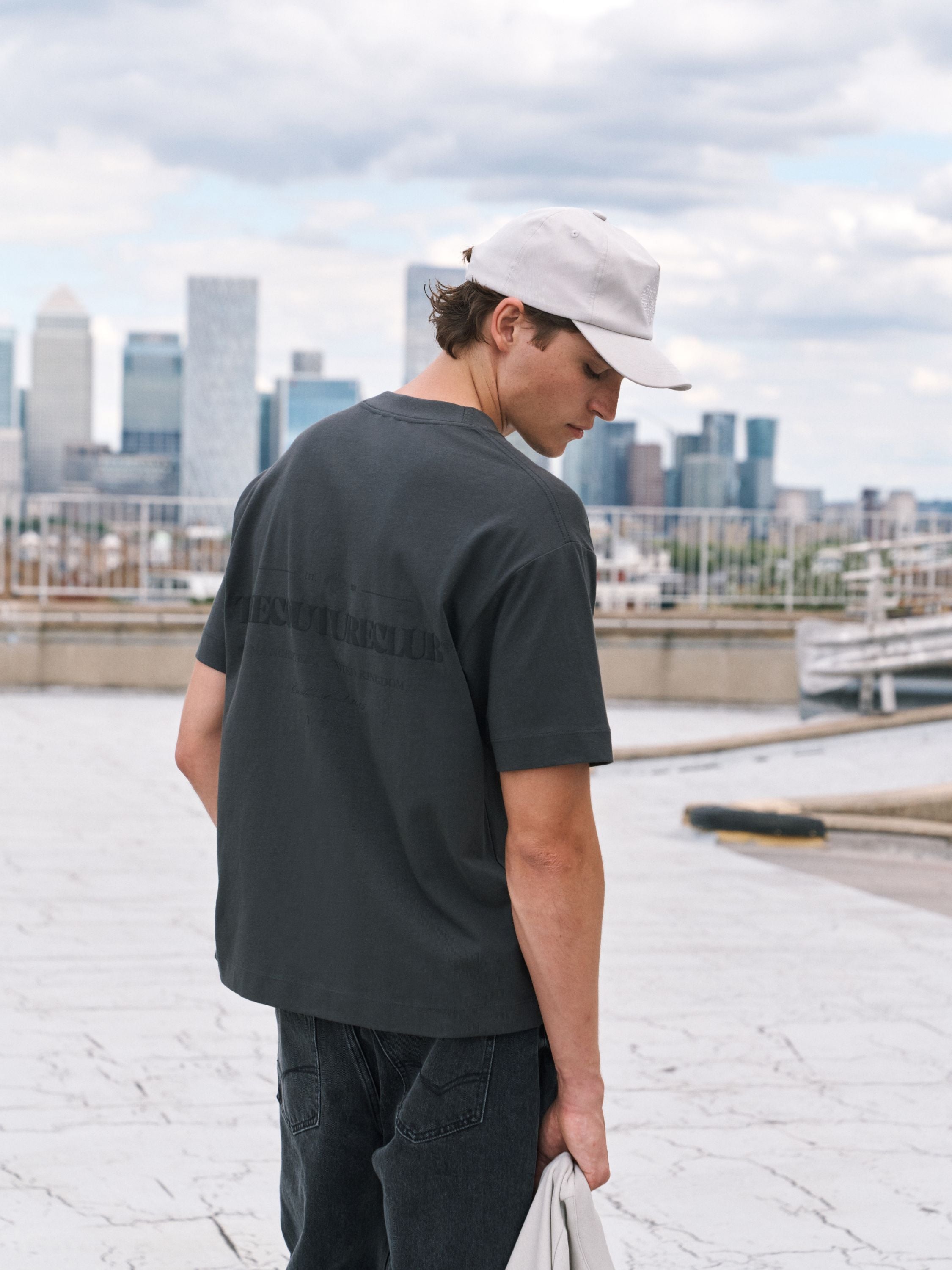 TONAL COPYRIGHT MULTI GRAPHIC T-SHIRT - CHARCOAL