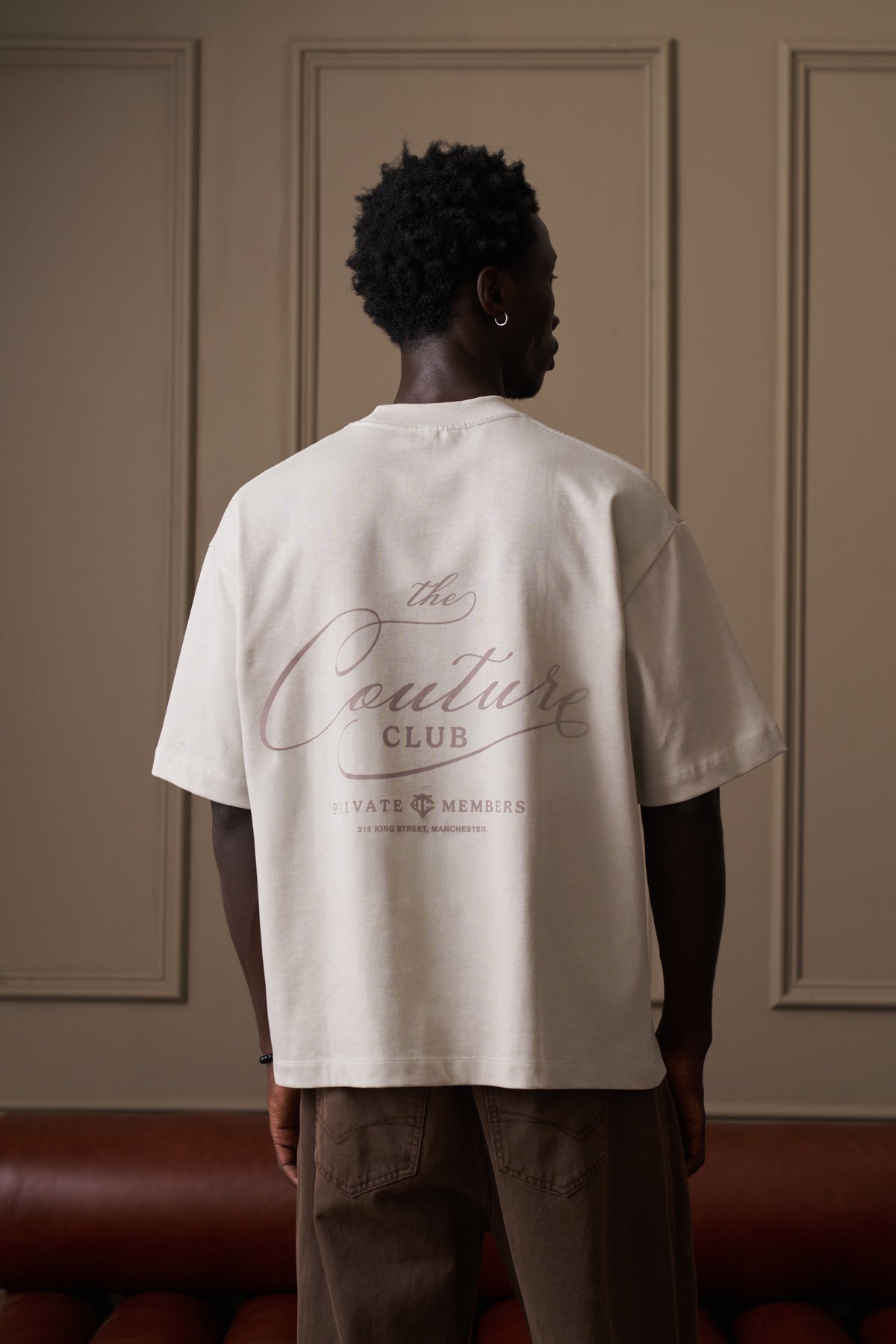 PRIVATE MEMBERS SCRIPT T-SHIRT - STONE