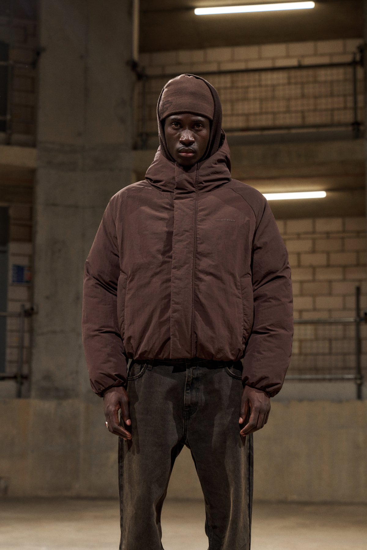 REVERSIBLE PUFFER COAT - BROWN