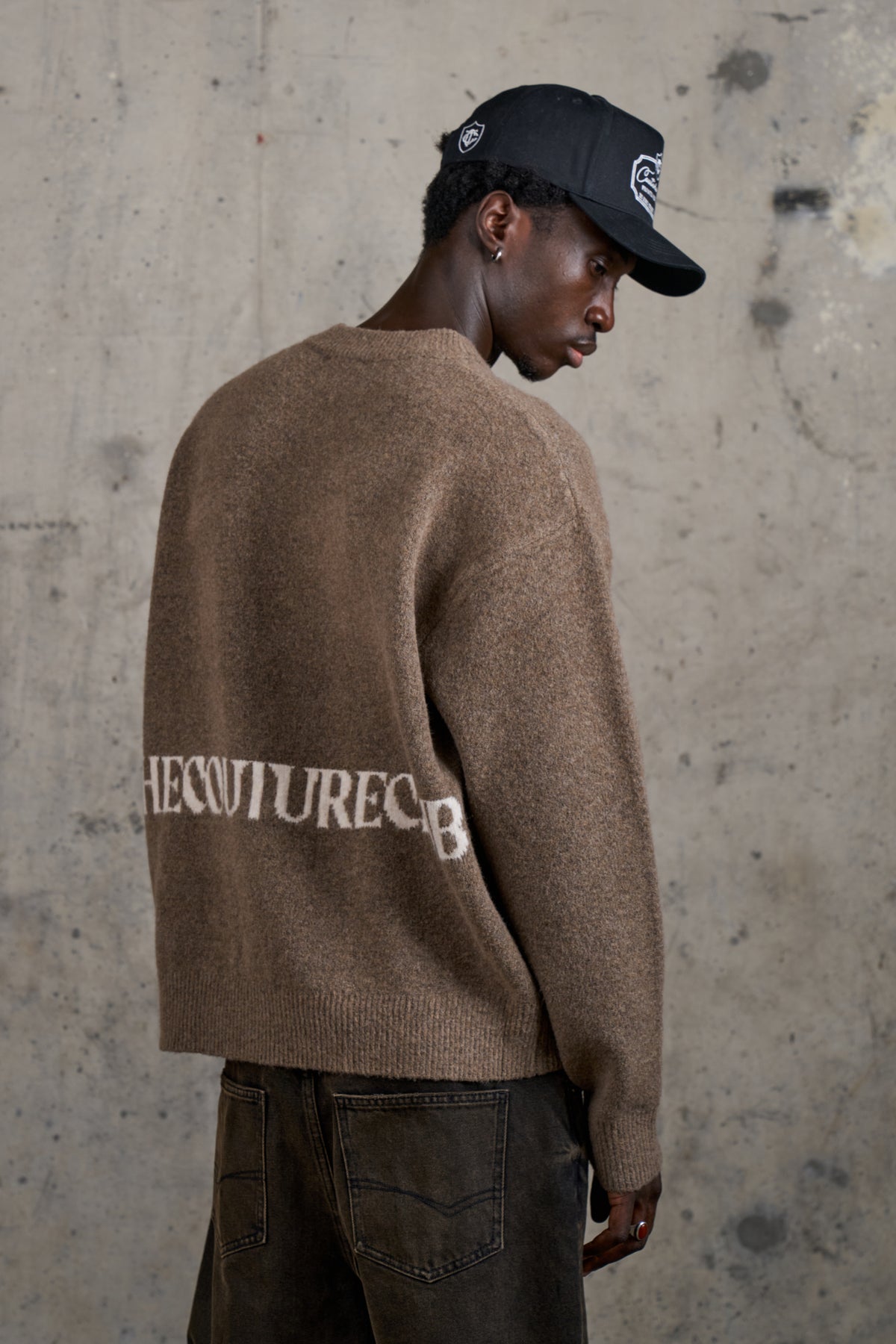 COPYRIGHT BRUSHED KNIT JUMPER - BROWN