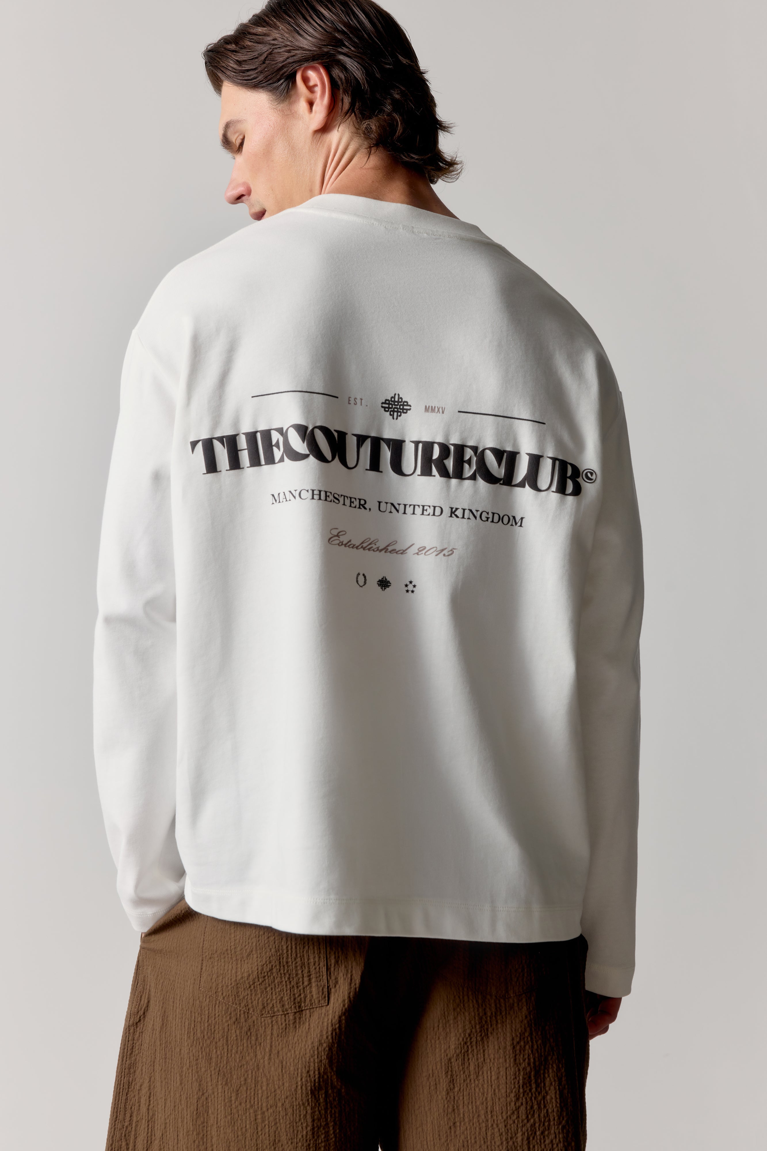 COPYRIGHT LONG SLEEVE T-SHIRT - OFF WHITE BROWN