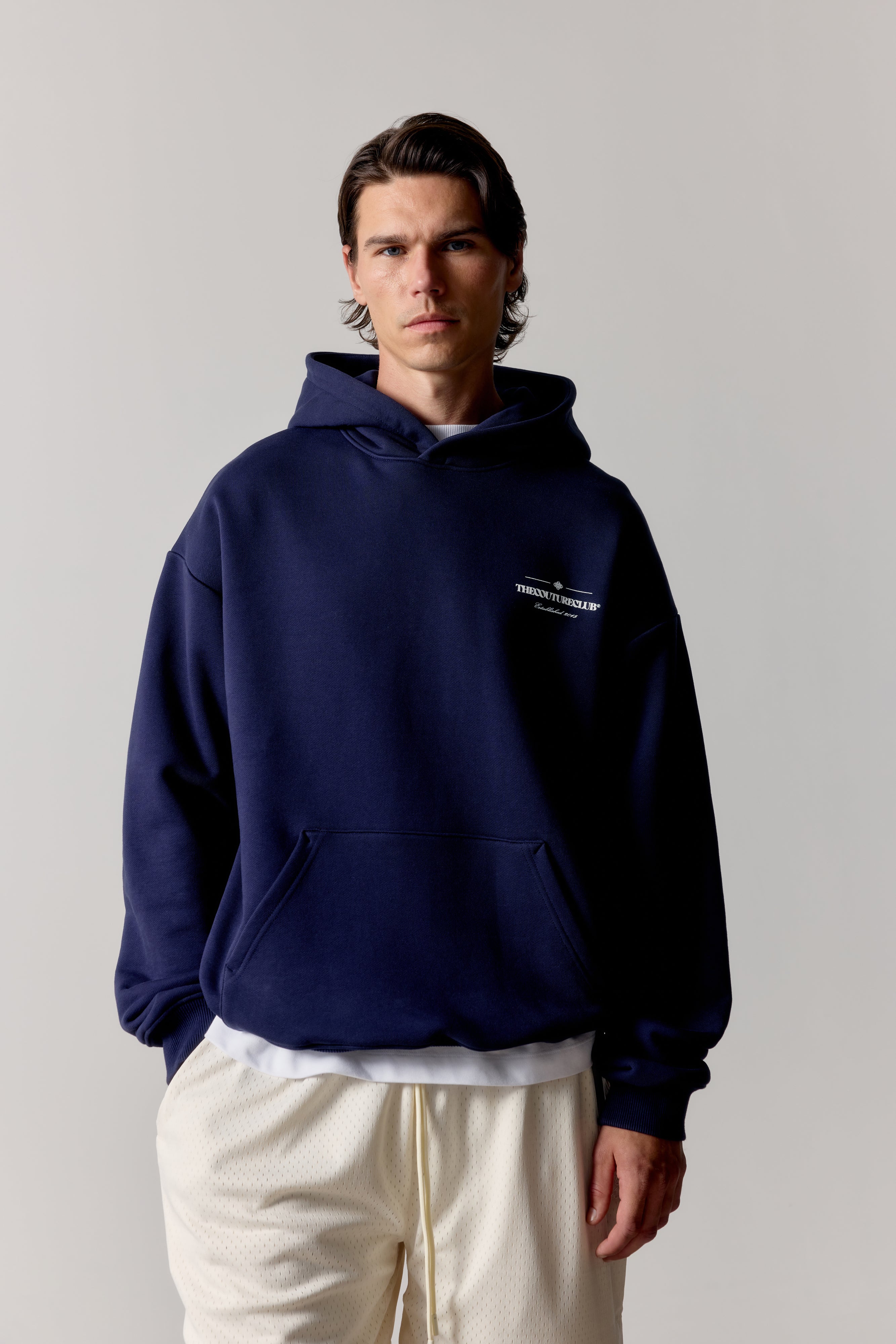 MULTI FONT GRAPHIC HOODIE - NAVY