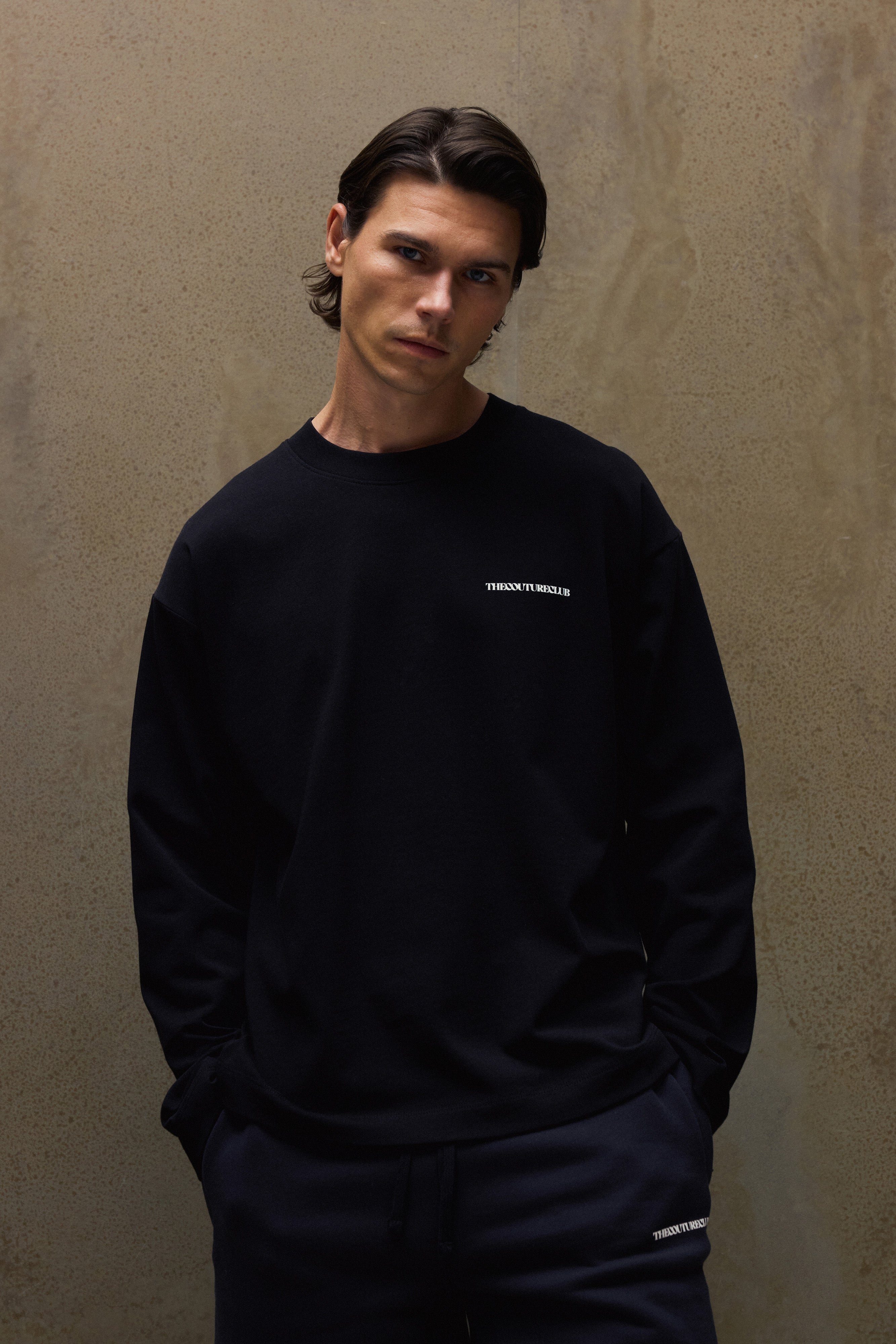 COPYRIGHT PRINT LONG SLEEVE T-SHIRT - BLACK