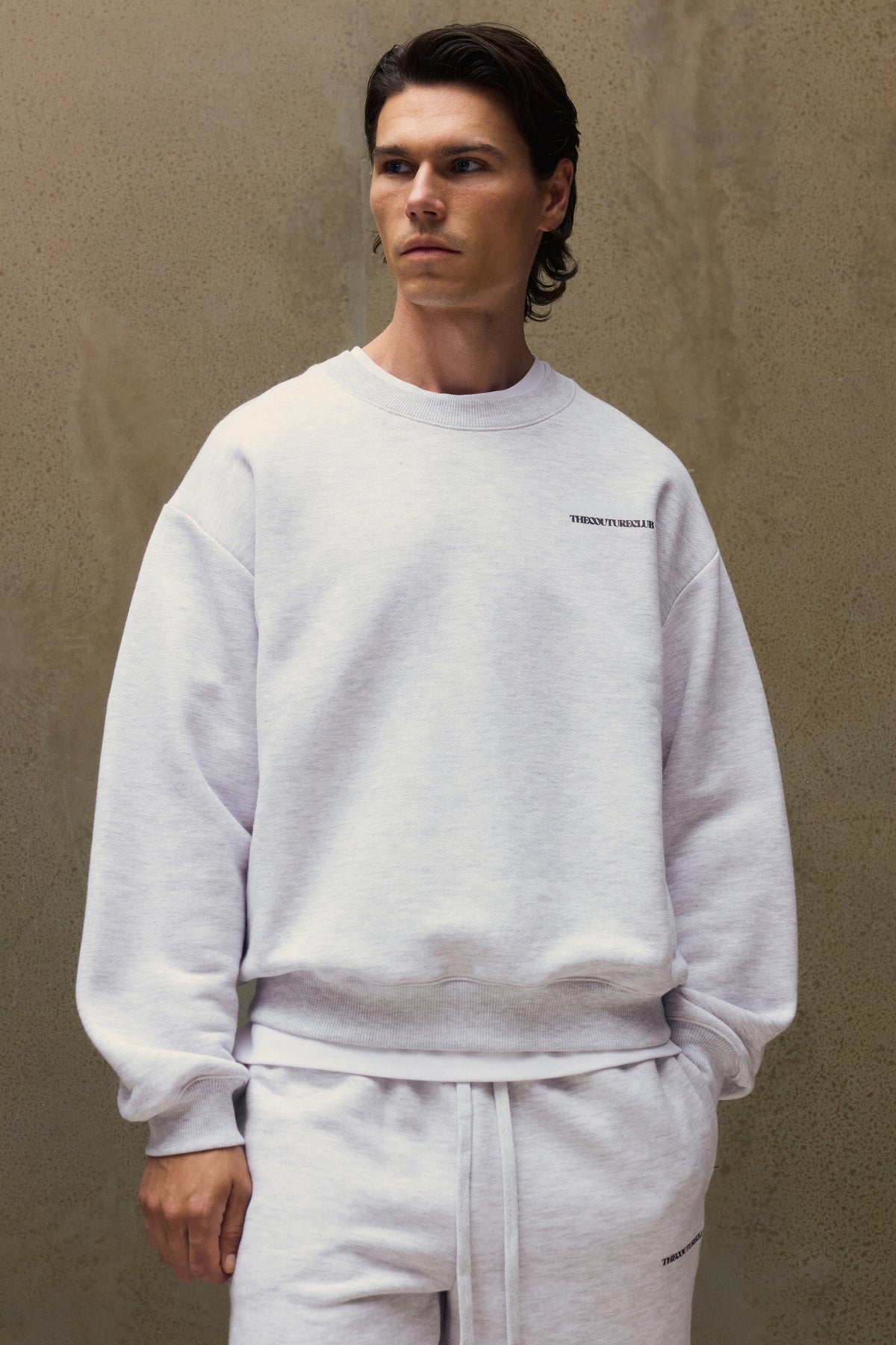 COPYRIGHT RELAXED CREW - GREY MARL