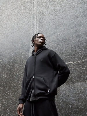 LAUNDERED CLASSICS ZIP THROUGH HOODIE - WASHED BLACK