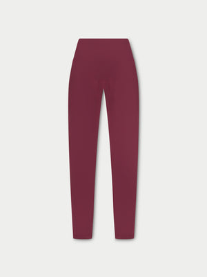 SCULPTING STRETCH EMBLEM LEGGINGS - BURGUNDY