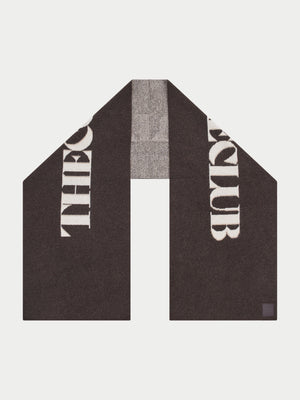 COPYRIGHT KNIT SCARF - BROWN