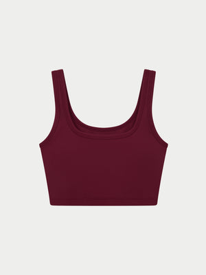 SCULPTING STRETCH EMBLEM SPORTS BRA - BURGUNDY