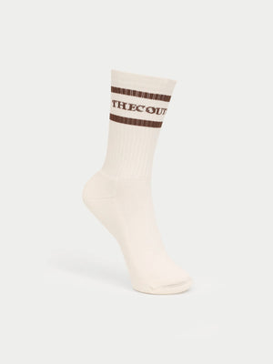 DOUBLE STRIPE COPYRIGHT SOCK - OFF WHITE