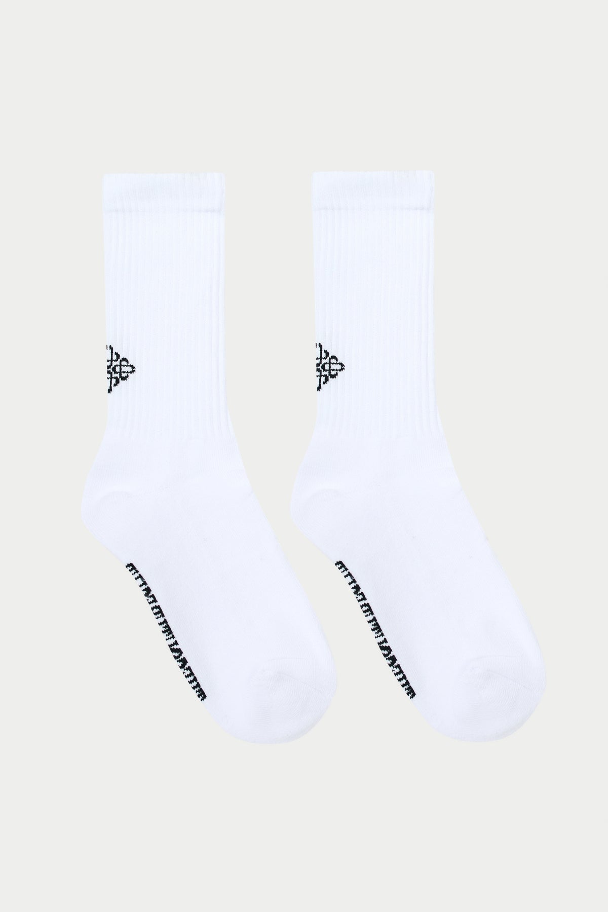 REVERSE EMBLEM COPYRIGHT SOCKS - WHITE