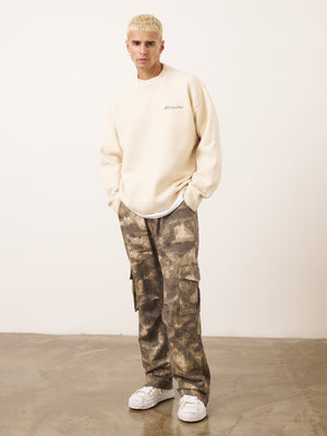 COUTURE SCRIPT KNITTED CREW - OFF WHITE
