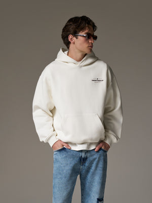 MIXED FONT GRAPHIC HOODIE - OFF WHITE