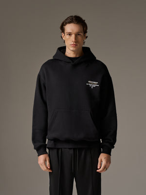 DESIGN DEPARTMENT CHEST PRINT HOODIE - BLACK