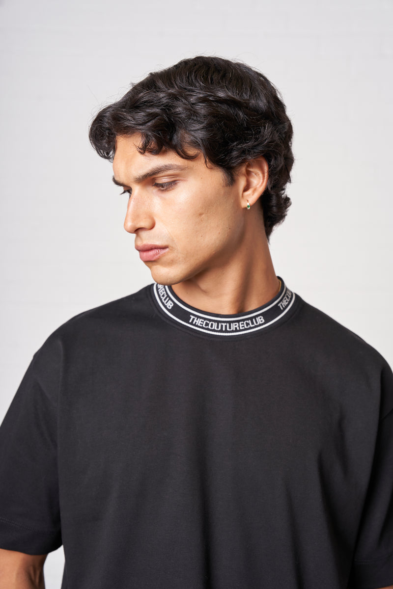 Pin-Tuck Collar Shirt - Abstract Jacquard