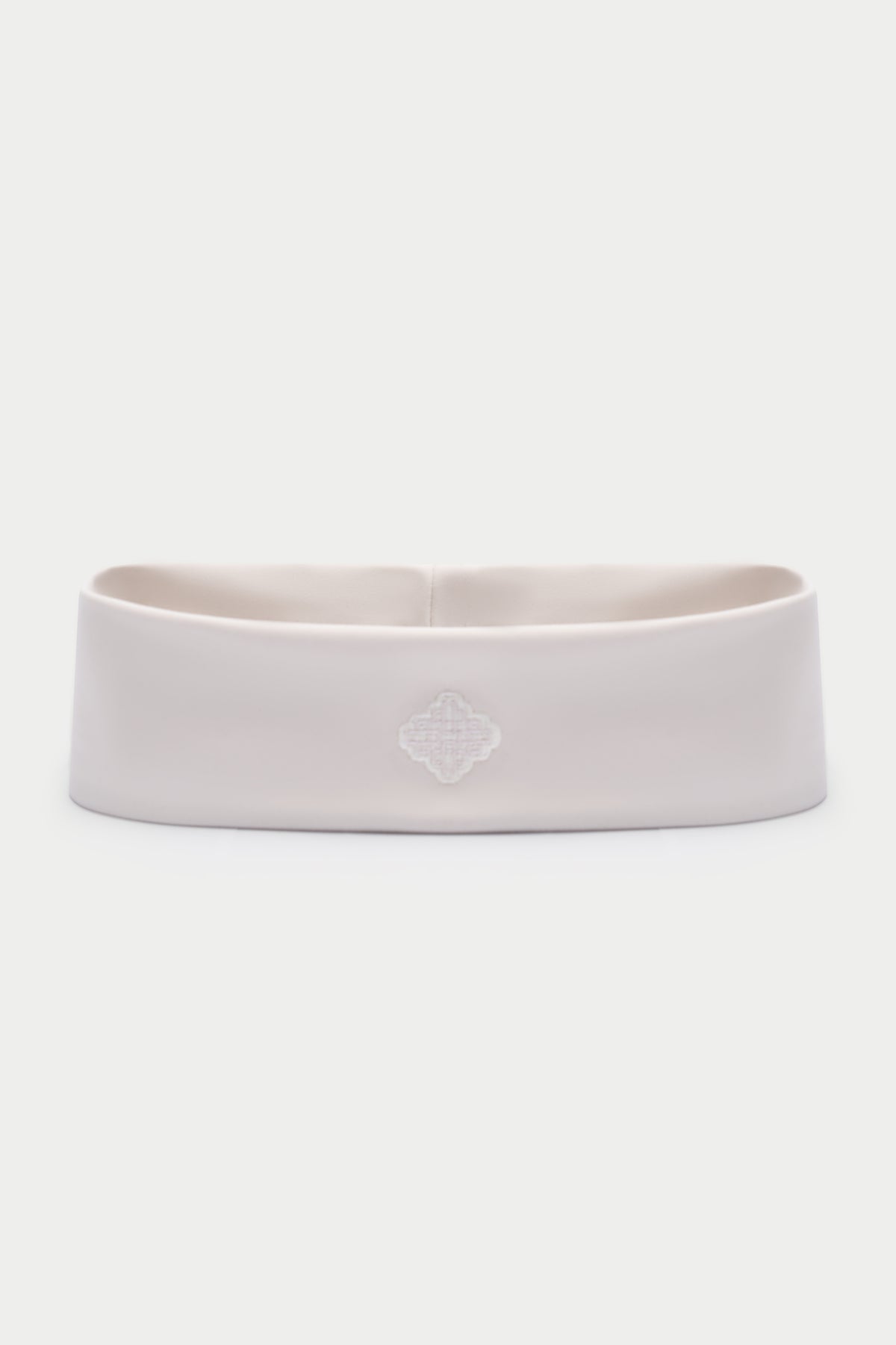 EMBROIDERED EMBLEM HEADBAND - BONE