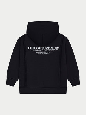 JUNIOR COPYRIGHT ZIP THROUGH HOODIE - BLACK