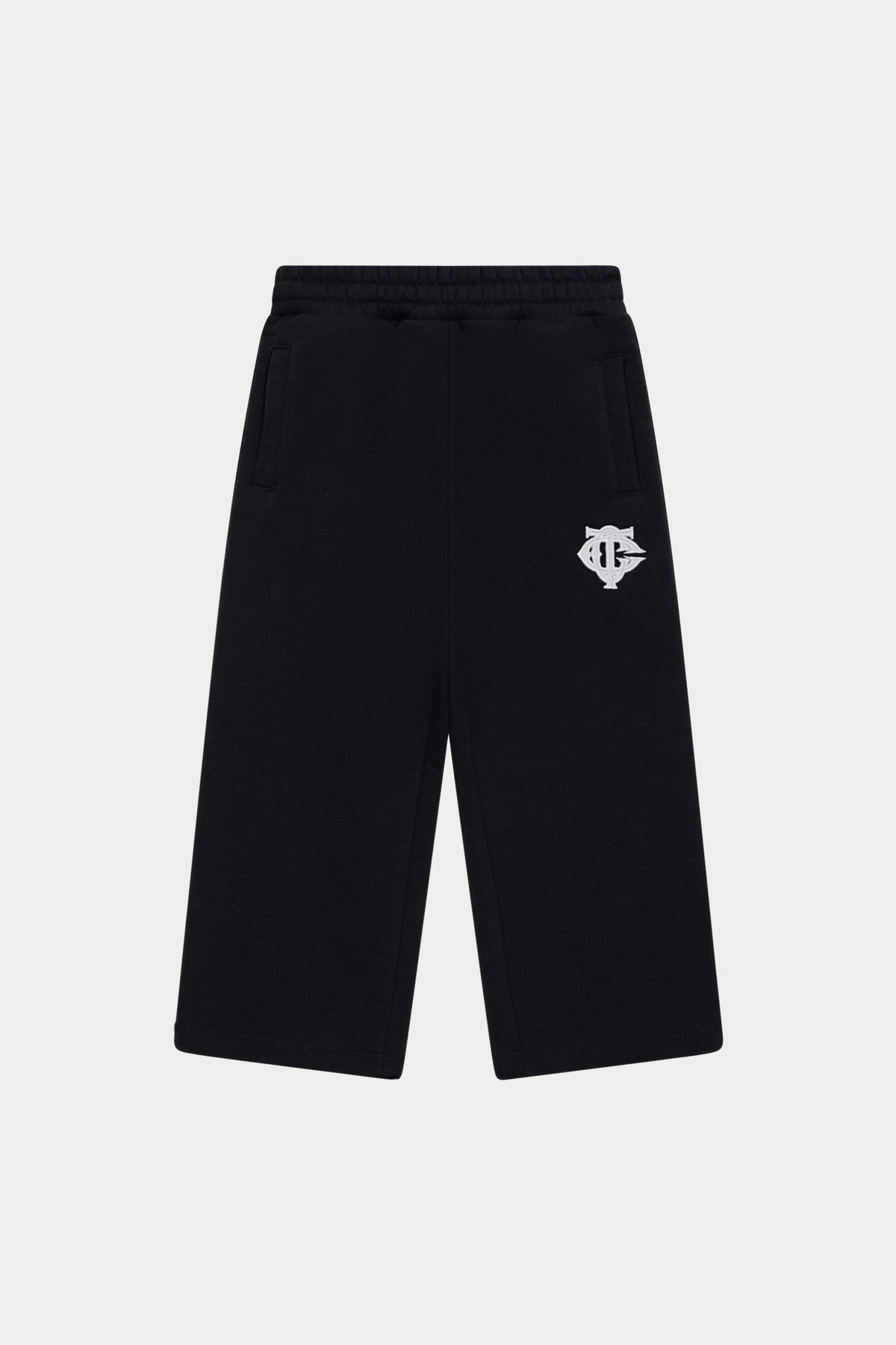 JUNIOR EMBLEM APPLIQUE JOGGERS - BLACK