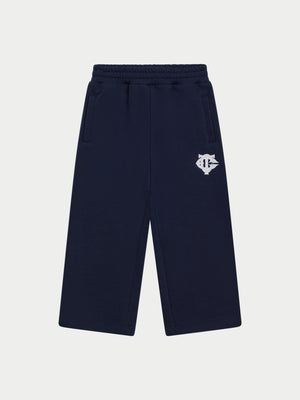 JUNIOR MONOGRAM EMBLEM APPLIQUE JOGGERS - NAVY