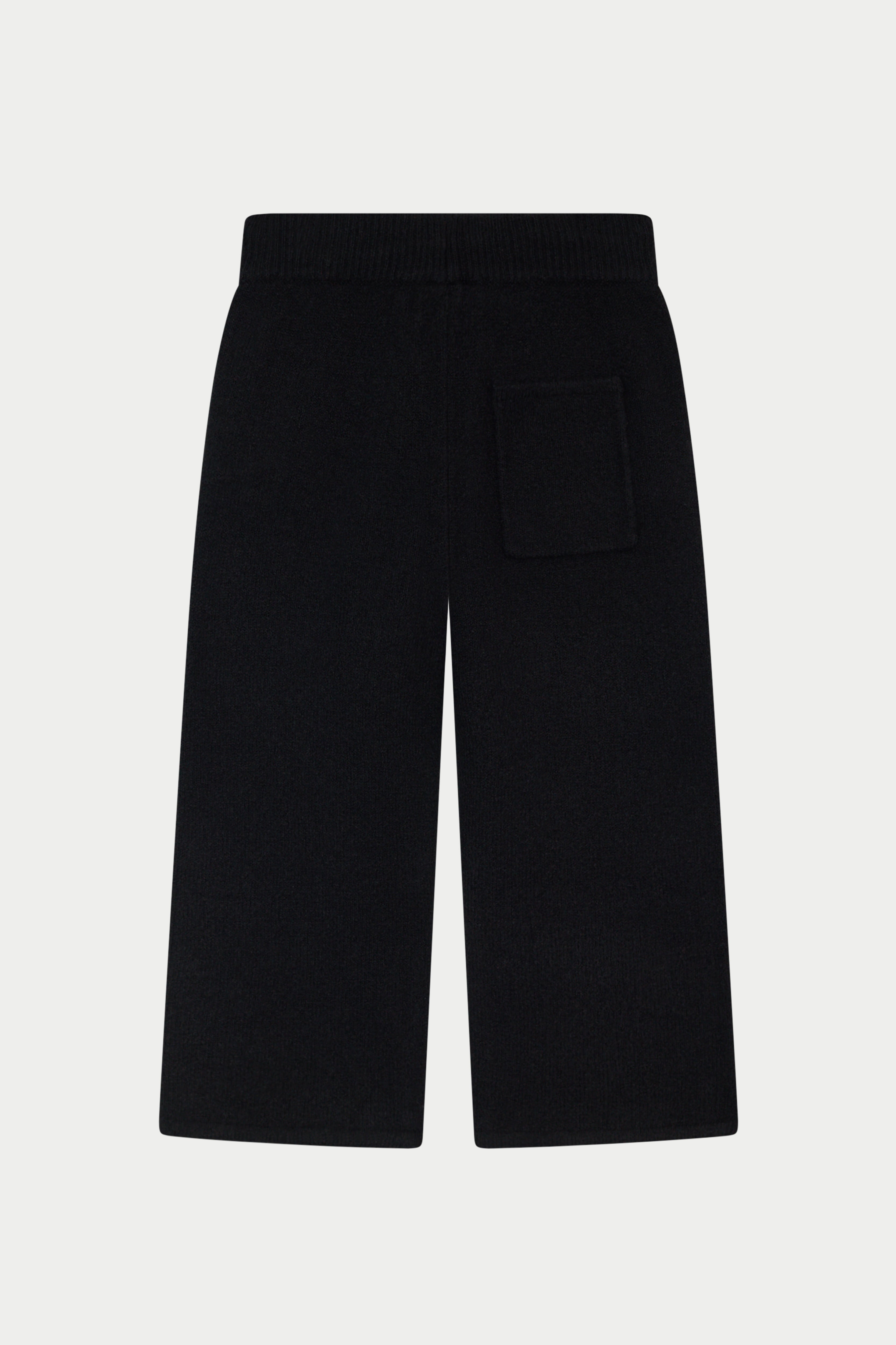 KIDS EMBLEM FLUFFY KNIT JOGGERS - BLACK