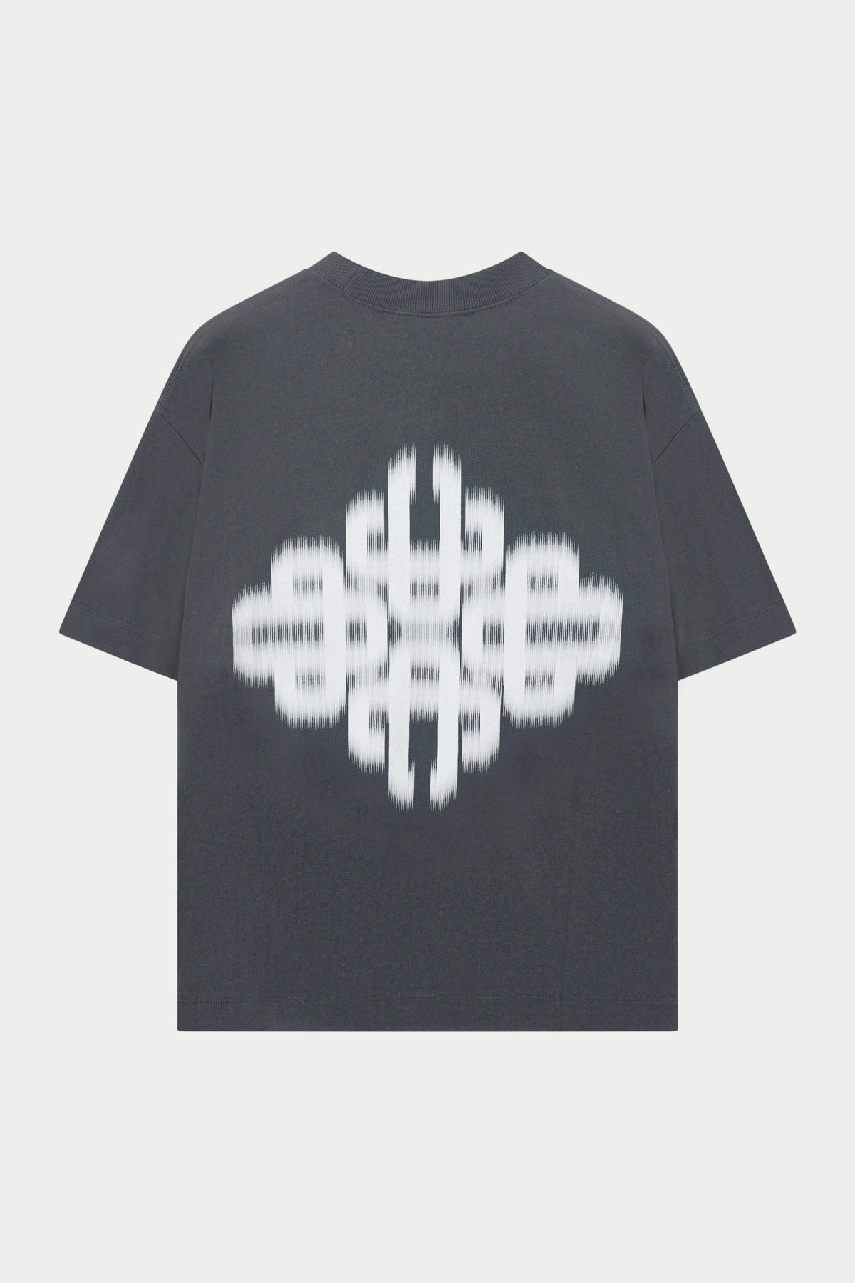 MOTION BLURRED EMBLEM T-SHIRT - CHARCOAL