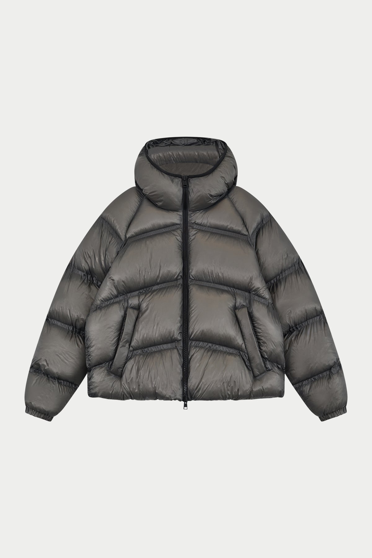 TRANSLUCENT PUFFER COAT - KHAKI