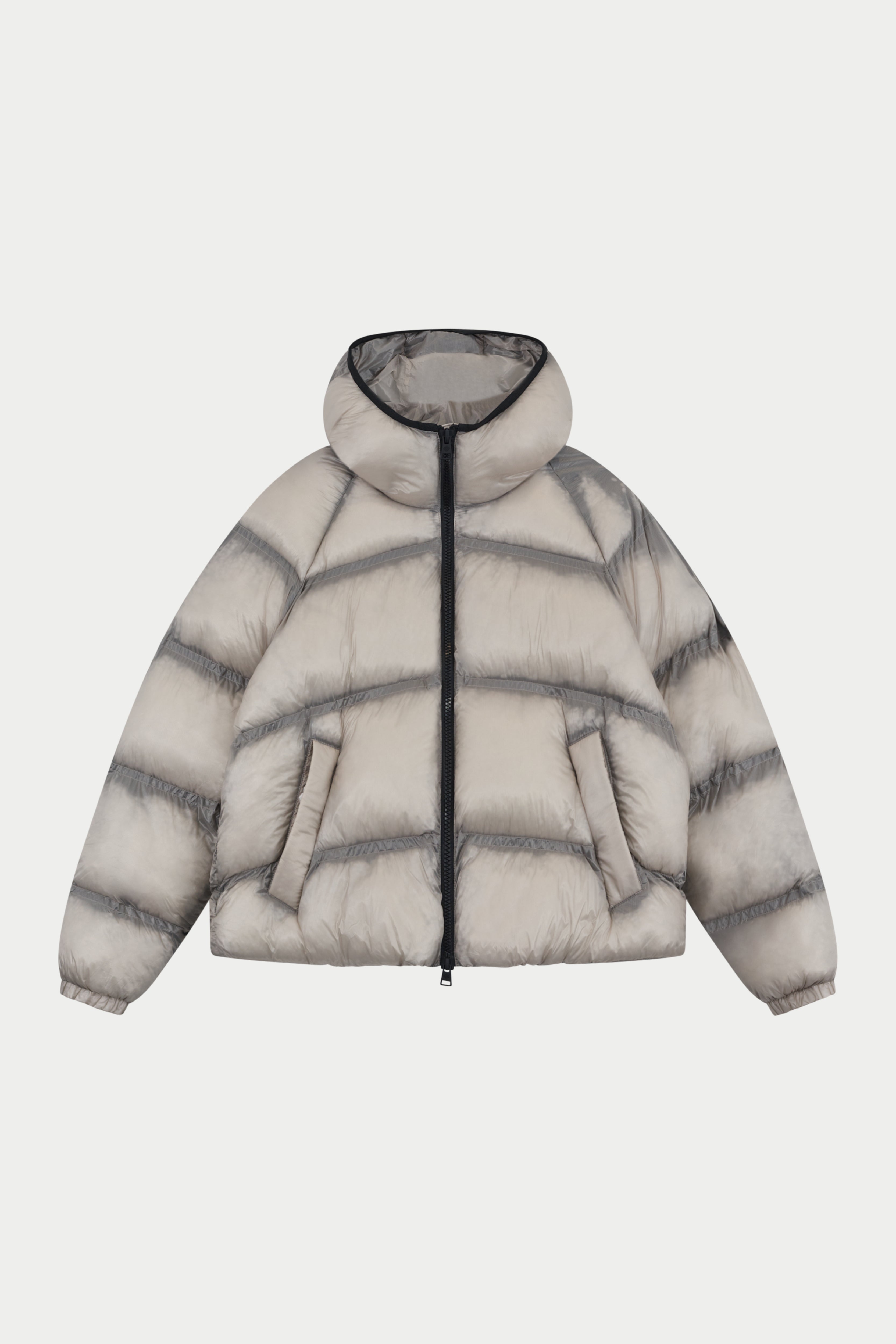 TRANSLUCENT PUFFER COAT - OFF WHITE