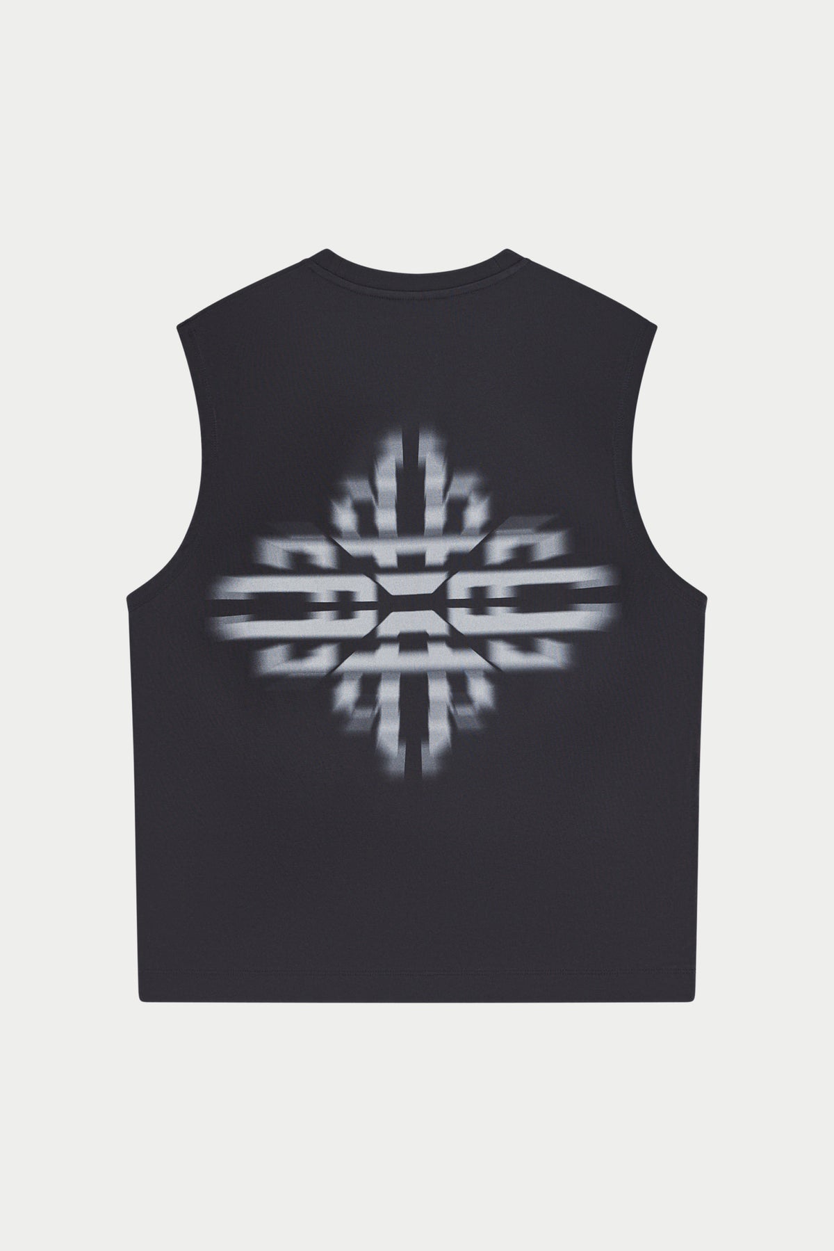 LUXURY IN MOTION GRAPHIC CUT OFF VEST - CHARCOAL