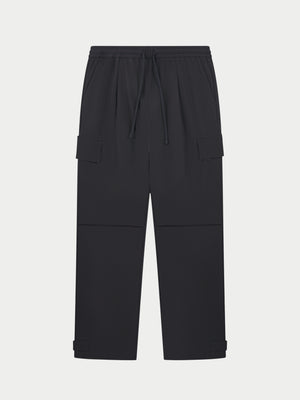 TECHNICAL WIDE LEG TROUSERS - BLACK