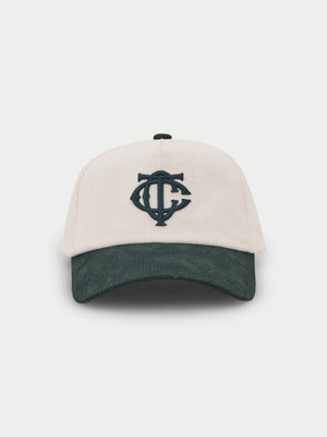 MONOGRAM CORD CAP - FOREST GREEN