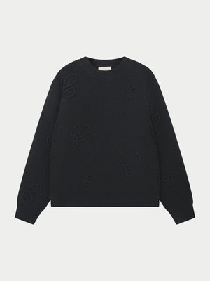 SCRIPT APPLIQUE JUMPER - BLACK