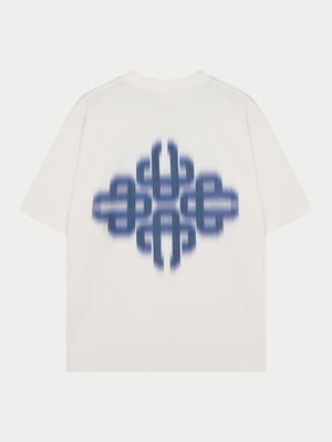 MOTION BLURRED EMBLEM T-SHIRT - NAVY