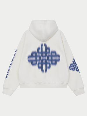 MOTION BLURRED EMBLEM HOODIE - NAVY