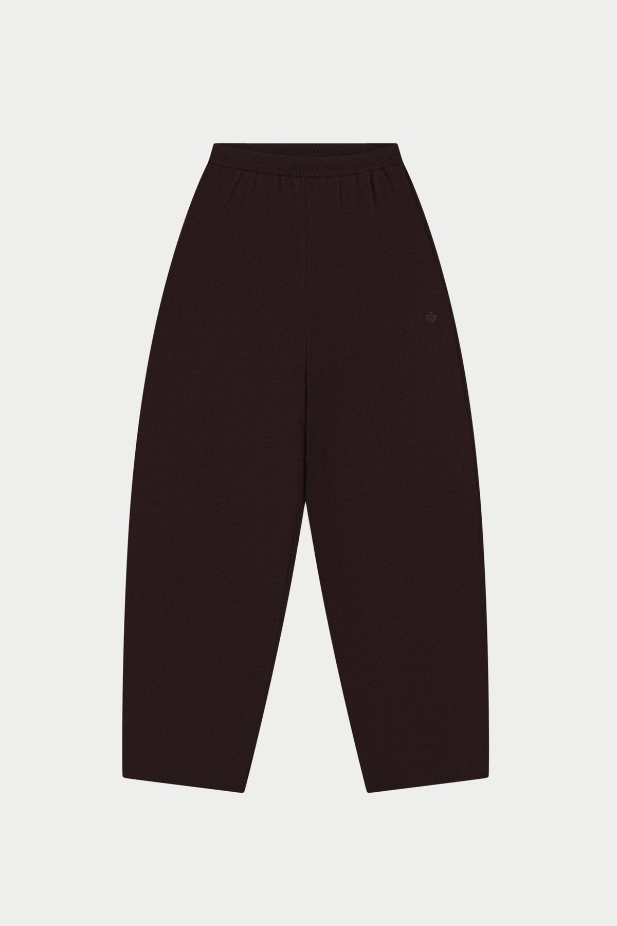 COMPACT KNIT BARREL LEG JOGGER - BROWN