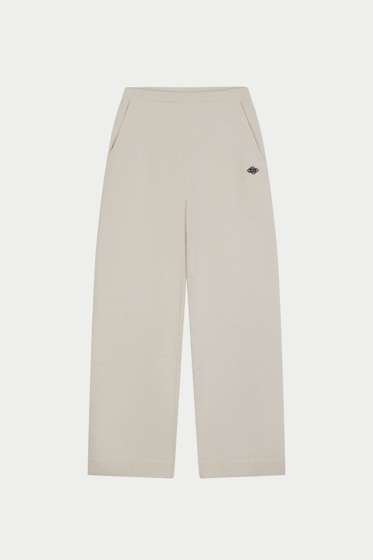 EMBLEM EMBROIDERED JOGGERS - OFF WHITE