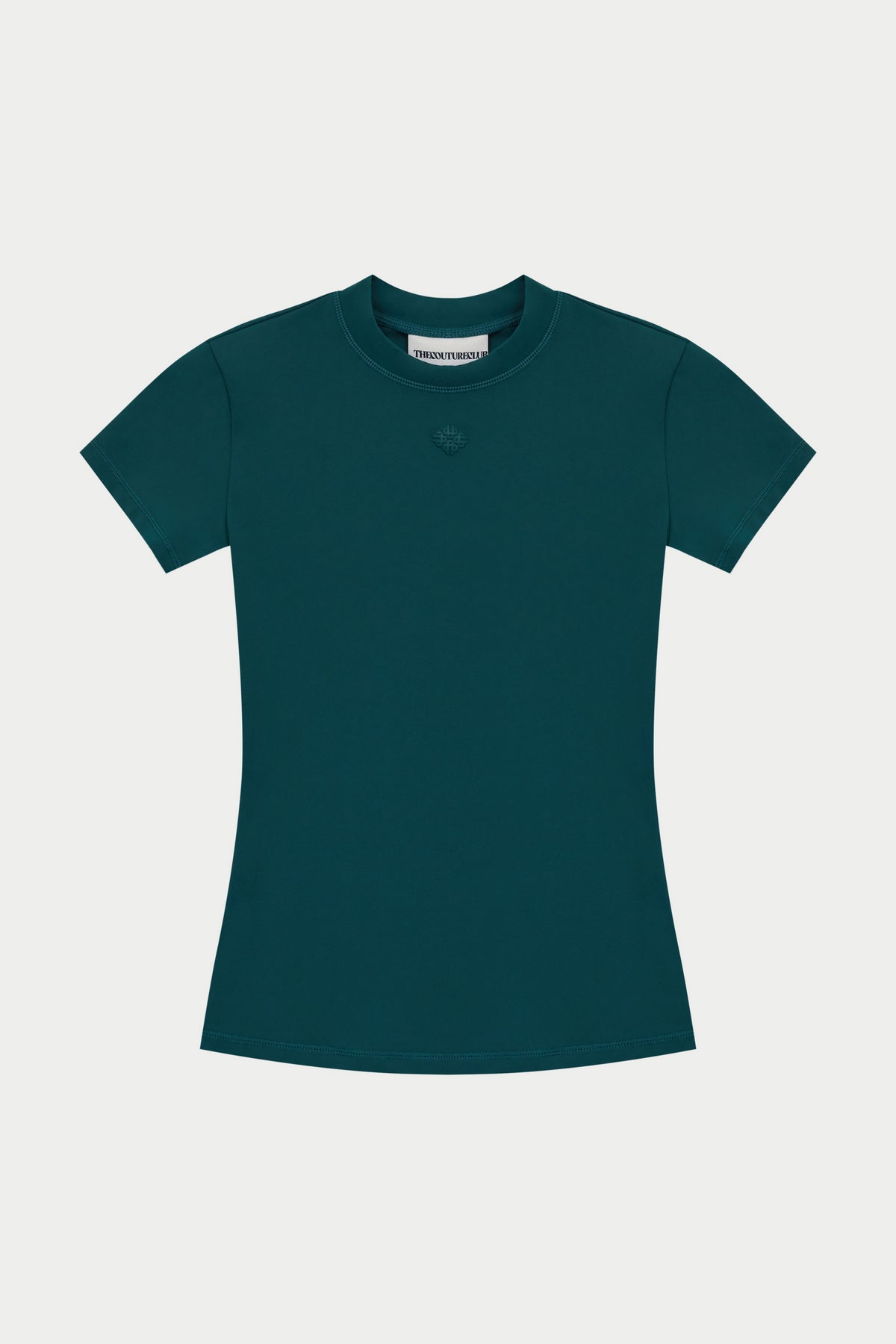 SCULPTING STRETCH EMBLEM BABY TEE - FOREST GREEN
