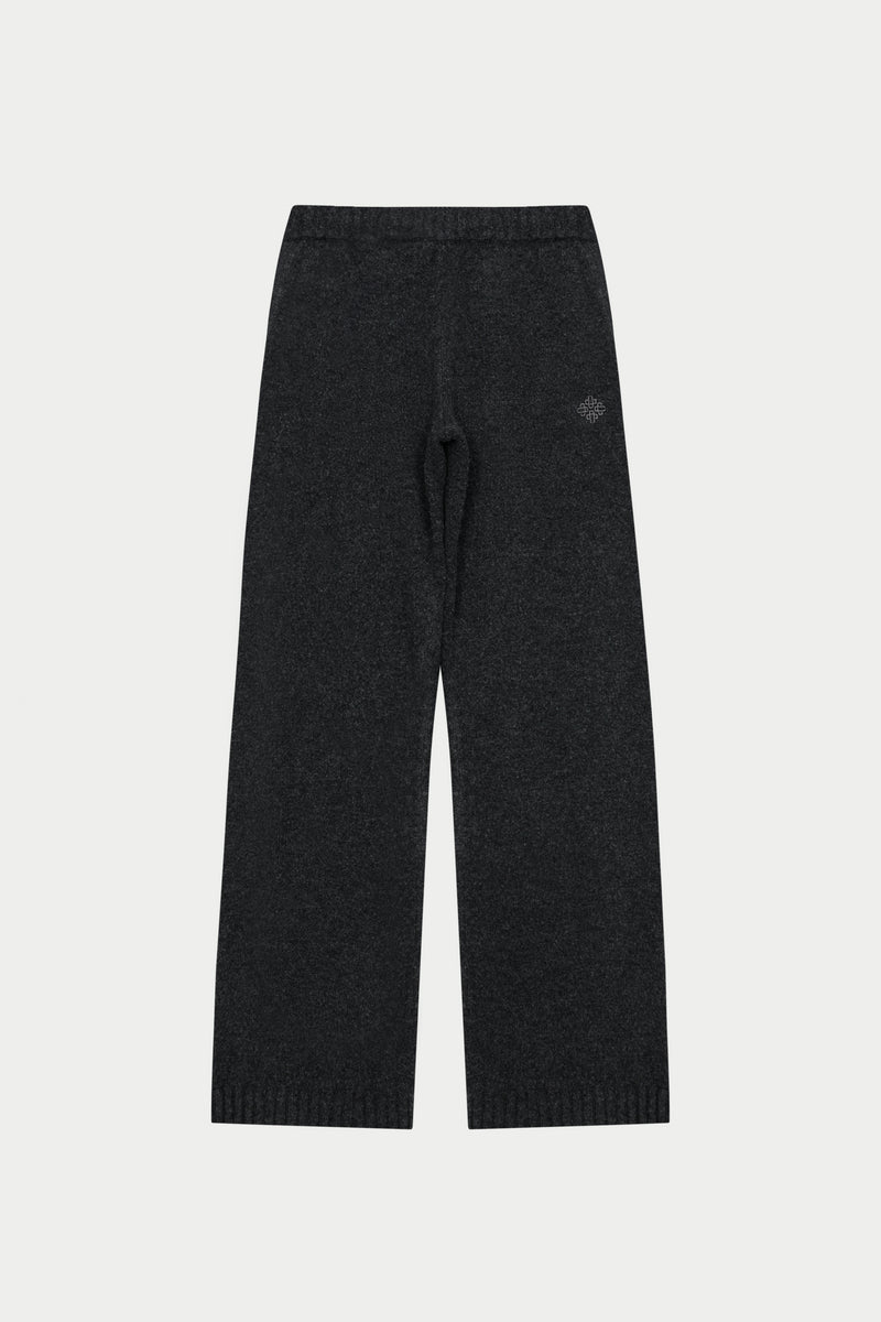 The Couture Club Kids Monogram Emblem Fluffy Knit Joggers in Brown main image 1
