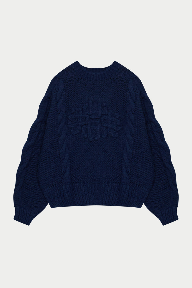 5110275 Navy Patterned  Jumper