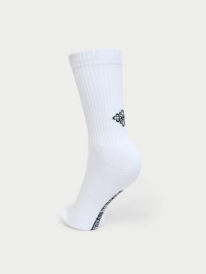 REVERSE EMBLEM COPYRIGHT SOCKS - WHITE