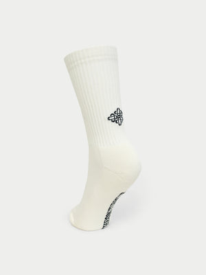 REVERSE EMBLEM COPYRIGHT SOCKS - OFF WHITE