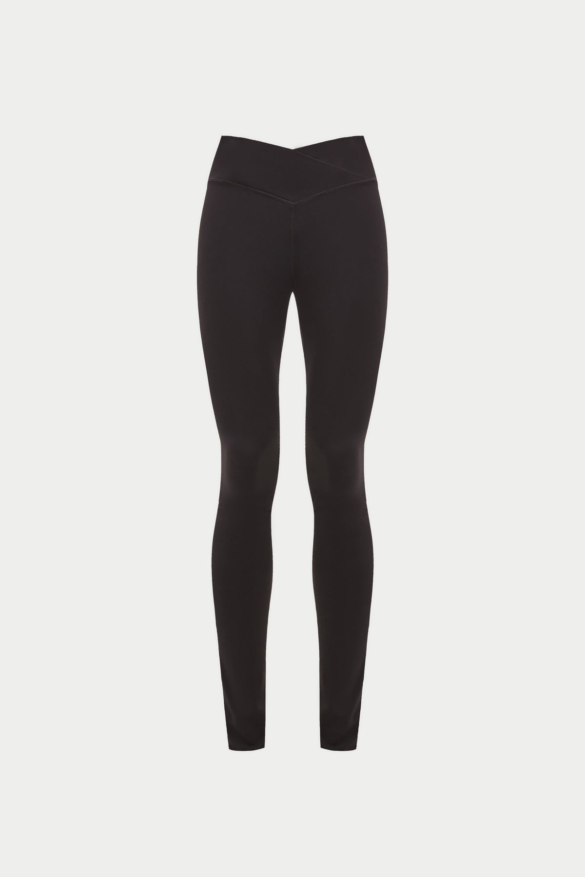 SCULPTING STRETCH CROSSOVER WAISTBAND LEGGINGS - CHOCOLATE