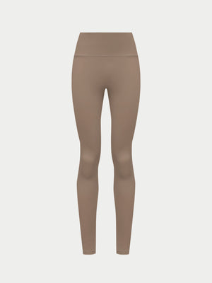 EMBLEM STRETCH SCULPTING LEGGINGS - COCOA