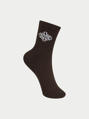 EMBLEM SPORT SOCK - CHOCOLATE