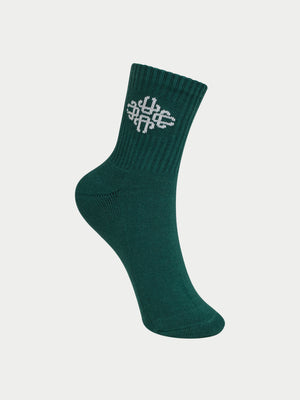 EMBLEM SPORT SOCK - FOREST GREEN
